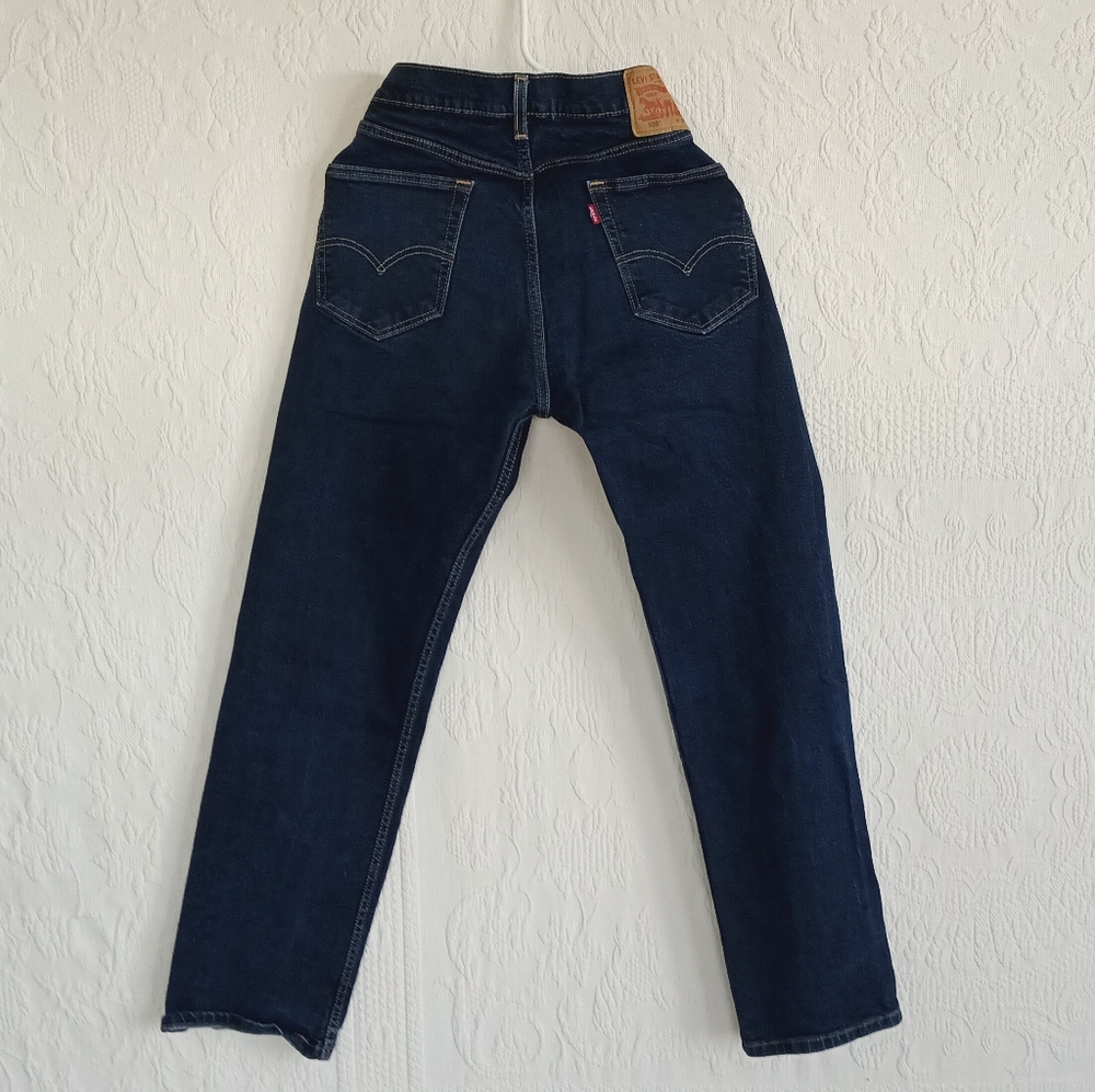 Levi Straiss Dark Blue Classic Straight Leg Jeans 34x32 Western Stylish Basics - Picture 8 of 10